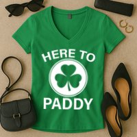 Here To Paddy Funny St Patricks Day Women's V-Neck T-Shirt