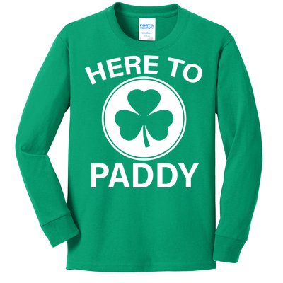 Here To Paddy Funny St Patricks Day Kids Long Sleeve Shirt