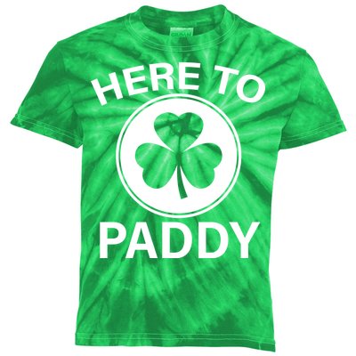 Here To Paddy Funny St Patricks Day Kids Tie-Dye T-Shirt