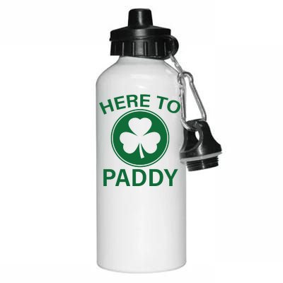 Here To Paddy Funny St Patricks Day Aluminum Water Bottle