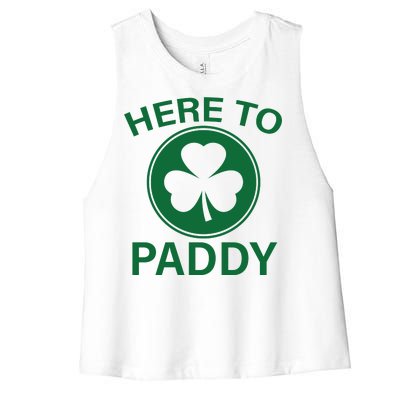 Here To Paddy Funny St Patricks Day Women's Racerback Cropped Tank