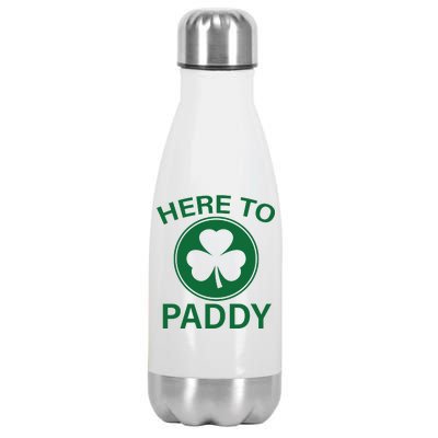 Here To Paddy Funny St Patricks Day Stainless Steel Insulated Water Bottle