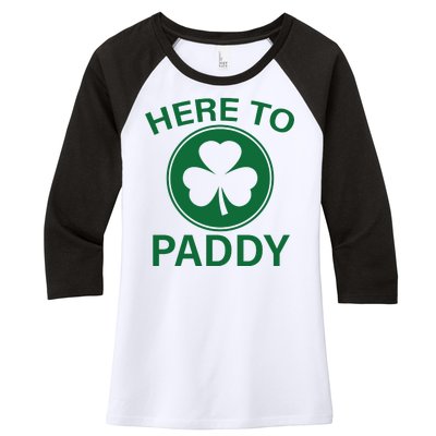 Here To Paddy Funny St Patricks Day Women's Tri-Blend 3/4-Sleeve Raglan Shirt