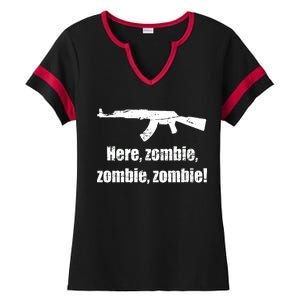 Here Zombie Zombie Zombie Ladies Halftime Notch Neck Tee