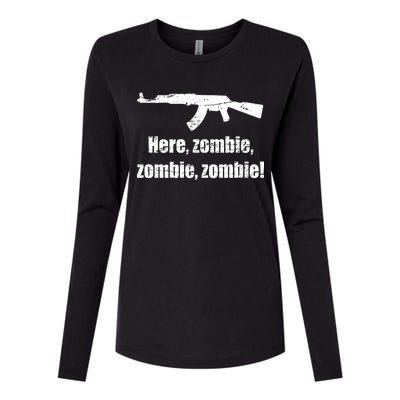 Here Zombie Zombie Zombie Womens Cotton Relaxed Long Sleeve T-Shirt