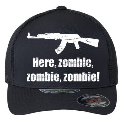 Here Zombie Zombie Zombie Flexfit Unipanel Trucker Cap