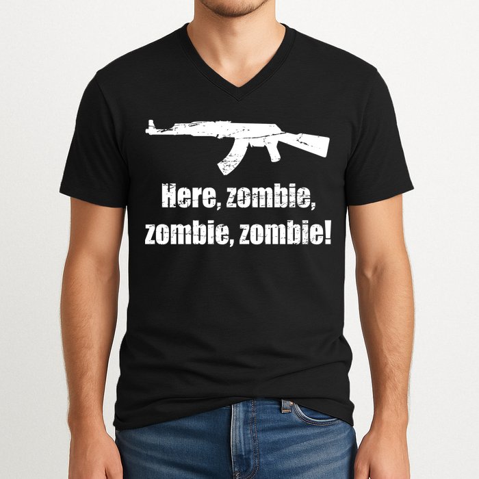 Here Zombie Zombie Zombie V-Neck T-Shirt