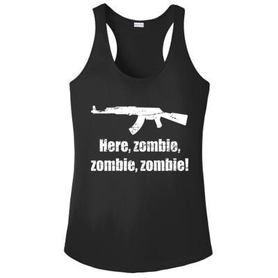 Here Zombie Zombie Zombie Ladies PosiCharge Competitor Racerback Tank