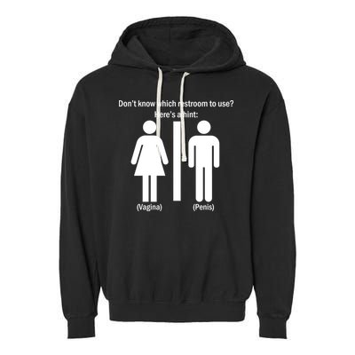 Here's A Hint Vagina Penis Garment-Dyed Fleece Hoodie