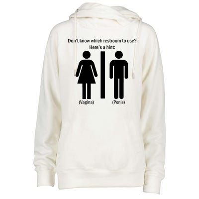 Here's A Hint Vagina Penis Womens Funnel Neck Pullover Hood