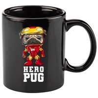 Hero Iron Pug Funny Spoof 11oz C Handle Ceramic Mug