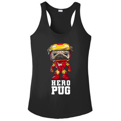 Hero Iron Pug Funny Spoof Ladies PosiCharge Competitor Racerback Tank