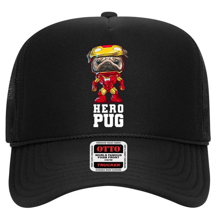 Hero Iron Pug Funny Spoof Trucker Hat