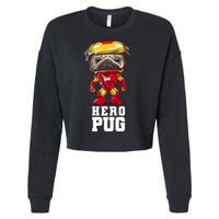 Hero Iron Pug Funny Spoof Cropped Pullover Crew