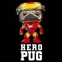 Hero Iron Pug Funny Spoof Cropped Pullover Crew