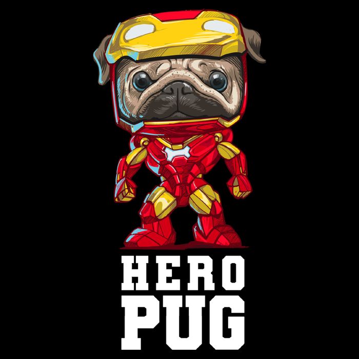 Hero Iron Pug Funny Spoof Cropped Pullover Crew