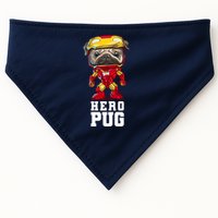 Hero Iron Pug Funny Spoof USA-Made Doggie Bandana