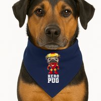 Hero Iron Pug Funny Spoof USA-Made Doggie Bandana