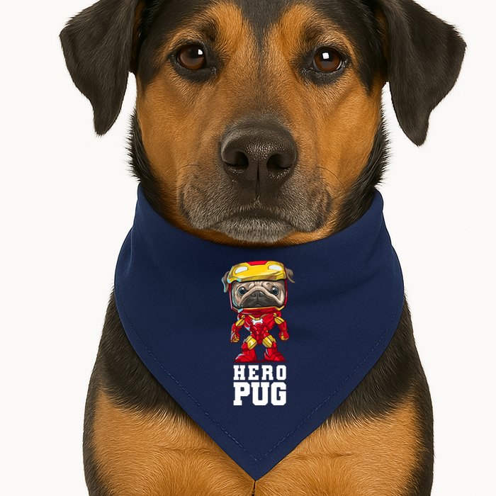 Hero Iron Pug Funny Spoof USA-Made Doggie Bandana