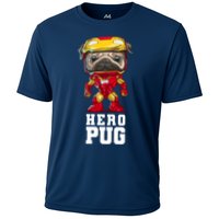 Hero Iron Pug Funny Spoof Cooling Performance Crew T-Shirt