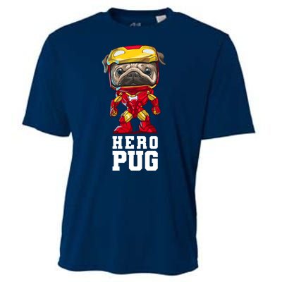 Hero Iron Pug Funny Spoof Cooling Performance Crew T-Shirt