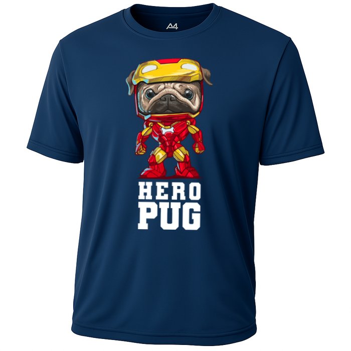 Hero Iron Pug Funny Spoof Cooling Performance Crew T-Shirt