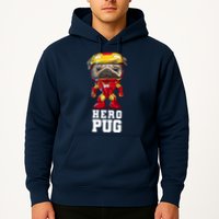 Hero Iron Pug Funny Spoof Hoodie