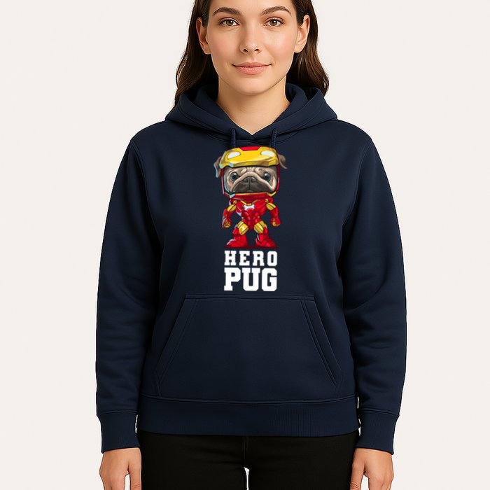 Hero Iron Pug Funny Spoof Hoodie