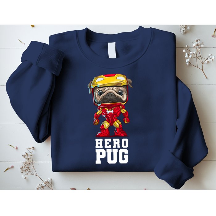 Hero Iron Pug Funny Spoof Sweatshirt