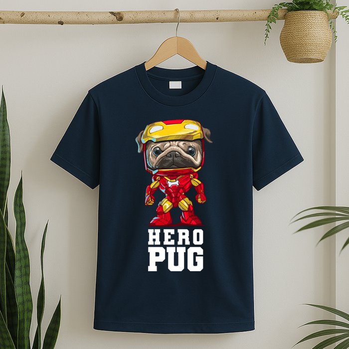 Hero Iron Pug Funny Spoof T-Shirt