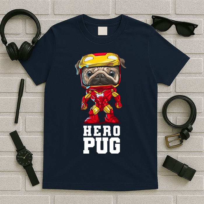 Hero Iron Pug Funny Spoof T-Shirt