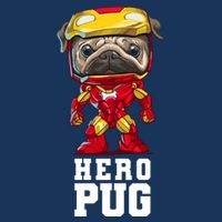 Hero Iron Pug Funny Spoof Button