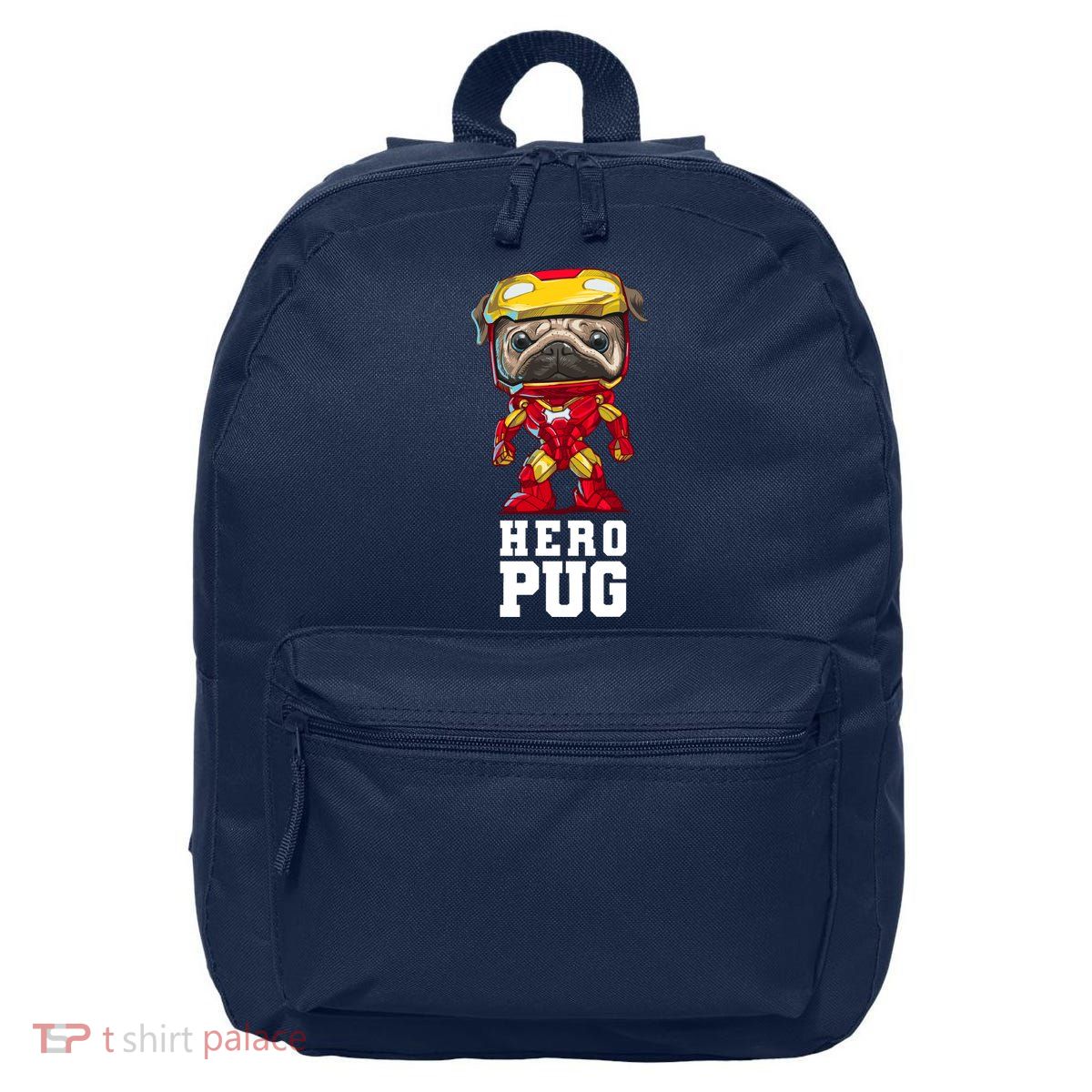Hero Iron Pug Funny Spoof 16 in Basic Backpack