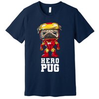 Hero Iron Pug Funny Spoof Premium T-Shirt