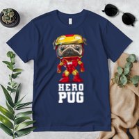 Hero Iron Pug Funny Spoof Premium T-Shirt