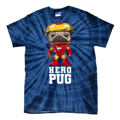 Hero Iron Pug Funny Spoof Tie-Dye T-Shirt