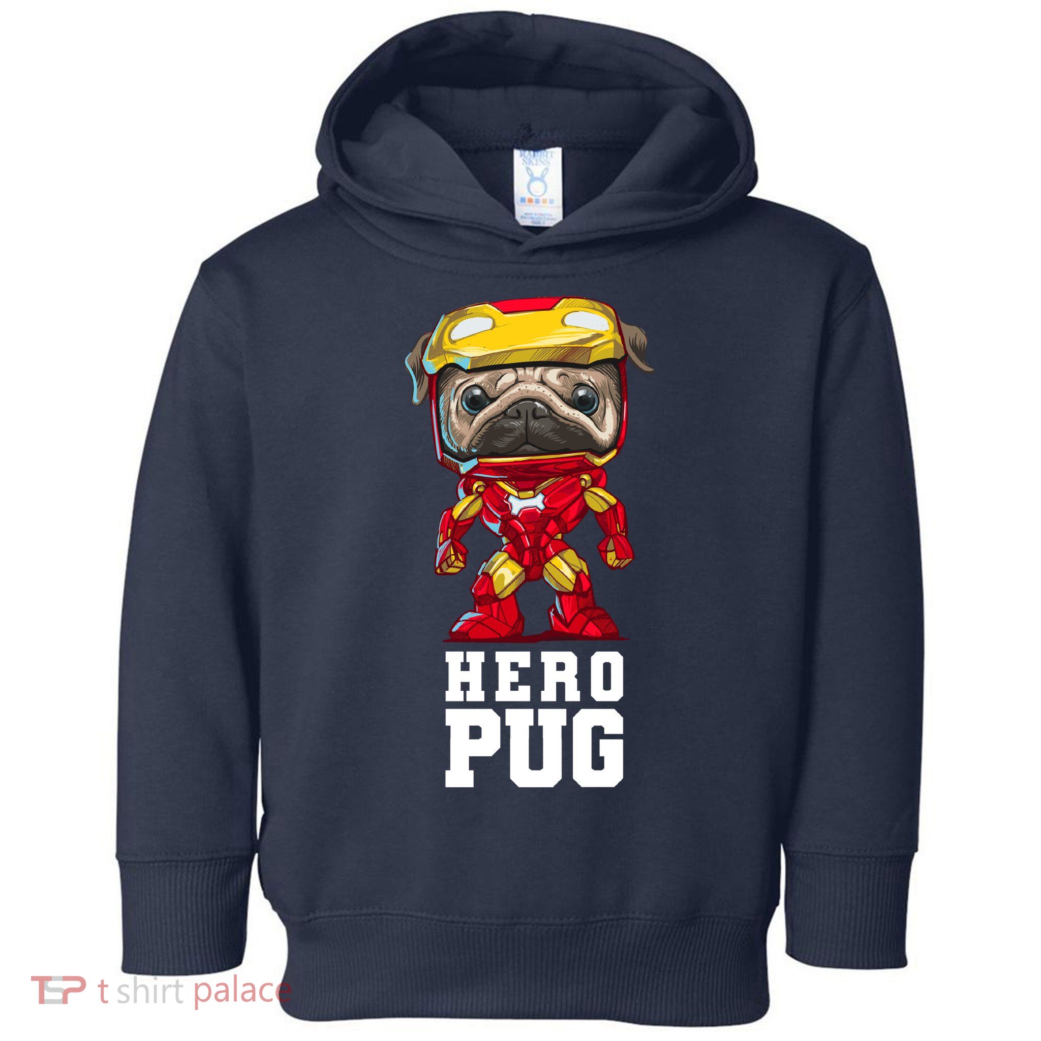 Hero Iron Pug Funny Spoof Toddler Hoodie