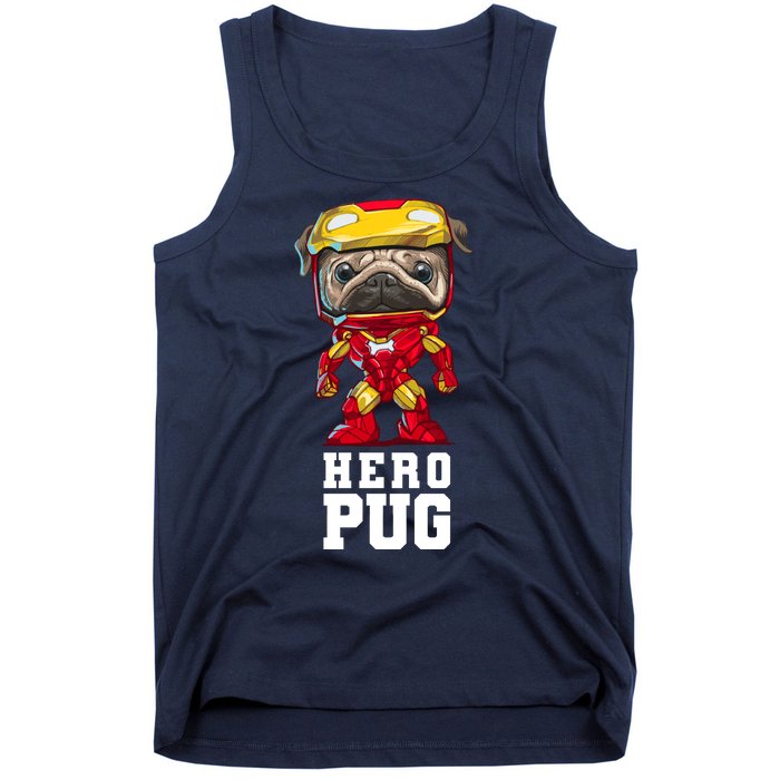 Hero Iron Pug Funny Spoof Tank Top