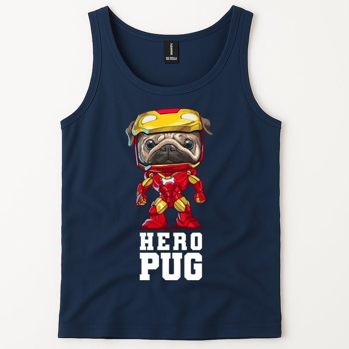 Hero Iron Pug Funny Spoof Tank Top