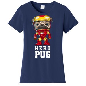 Hero Iron Pug Funny Spoof Women's T-Shirt