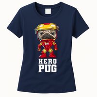 Hero Iron Pug Funny Spoof Womens T-Shirt