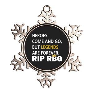 Heroes Come And Go Legends Are Forever RIP RBG Metallic Star Ornament