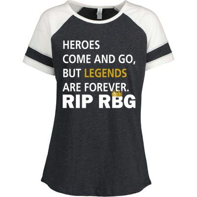 Heroes Come And Go Legends Are Forever RIP RBG Enza Ladies Jersey Colorblock Tee