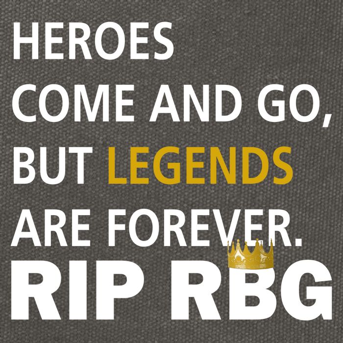 Heroes Come And Go Legends Are Forever RIP RBG Cotton Canvas Backpack