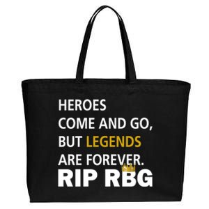 Heroes Come And Go Legends Are Forever RIP RBG Cotton Canvas Jumbo Tote