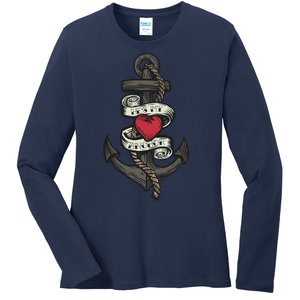 He's My Anchor Ladies Long Sleeve Shirt