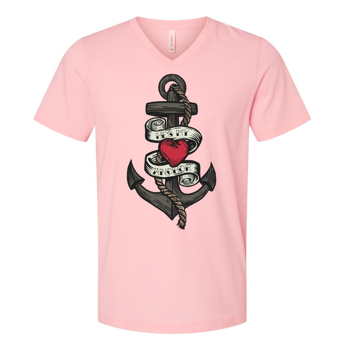 He's My Anchor V-Neck T-Shirt