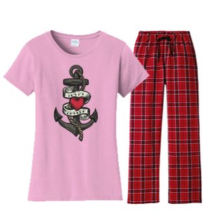 He's My Anchor Women's Flannel Pajama Set