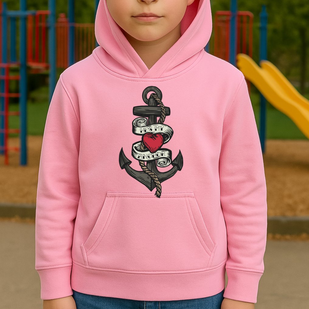He's My Anchor Kids Hoodie