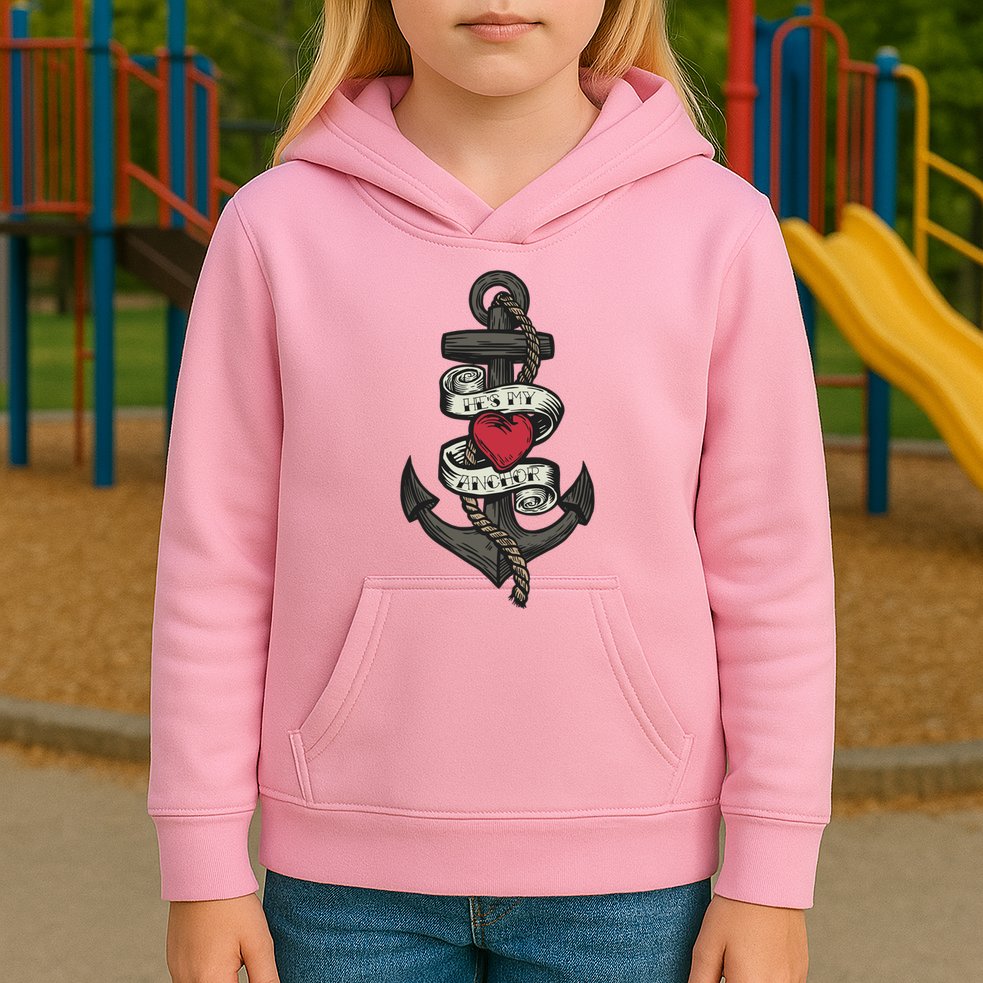 He's My Anchor Kids Hoodie